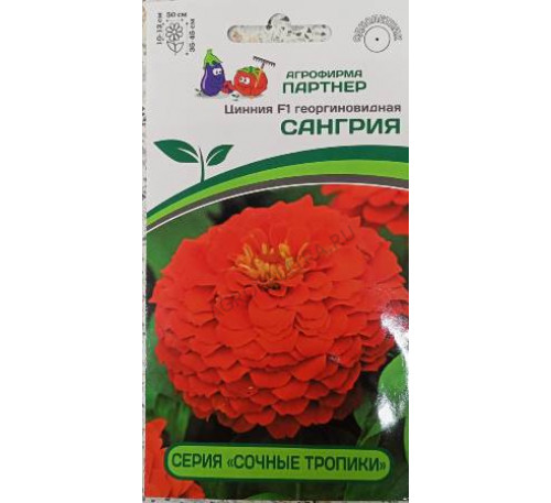Цинния Сангрия F1, 4 шт. 2-ной пак., Партнер